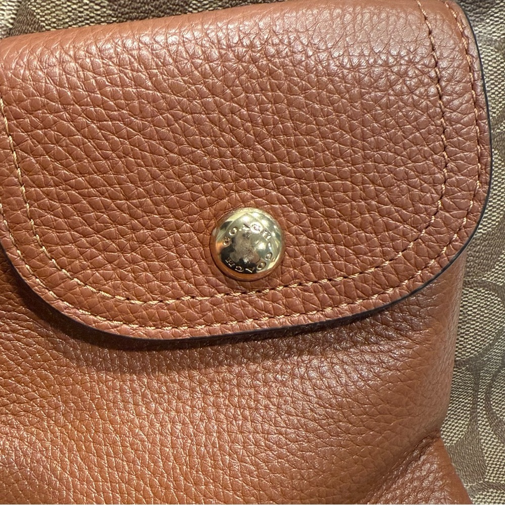 Coach Brown Monogram Shoulder Bag - Picture 9 of 13
